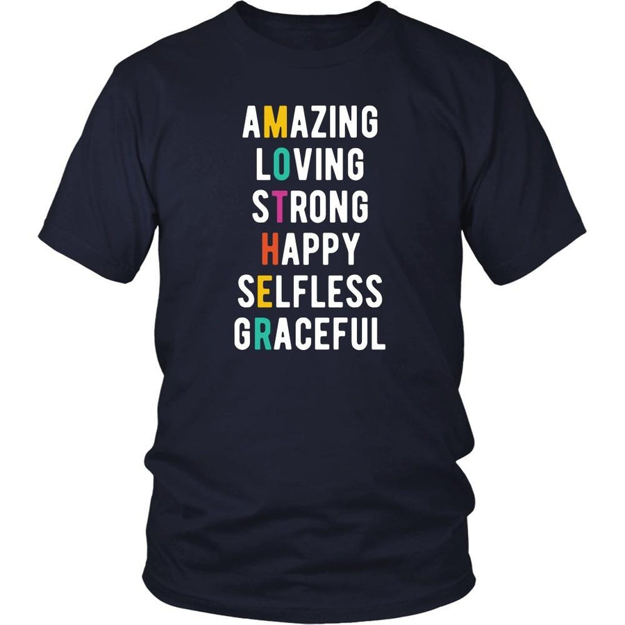 Mother's Day T Shirt - Amazing Loving Strong Happy Selfless Graceful Mother-T-shirt-Teelime | shirts-hoodies-mugs