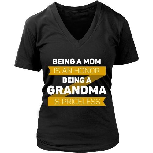 Mother's Day T Shirt - Being a Mom is an honor Being a Grandma is priceless-T-shirt-Teelime | shirts-hoodies-mugs