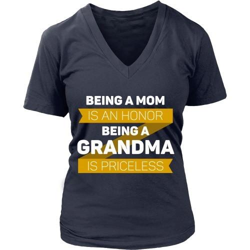 Mother's Day T Shirt - Being a Mom is an honor Being a Grandma is priceless-T-shirt-Teelime | shirts-hoodies-mugs
