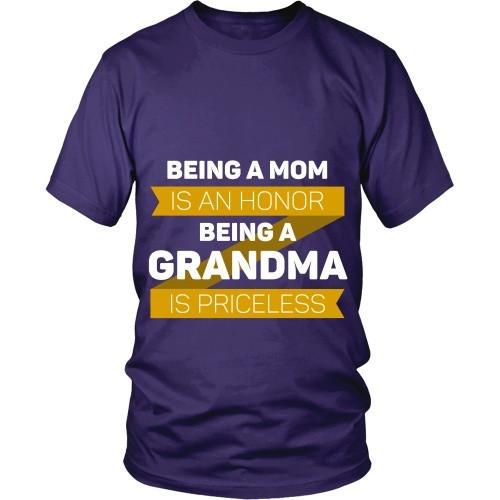 Mother's Day T Shirt - Being a Mom is an honor Being a Grandma is priceless-T-shirt-Teelime | shirts-hoodies-mugs