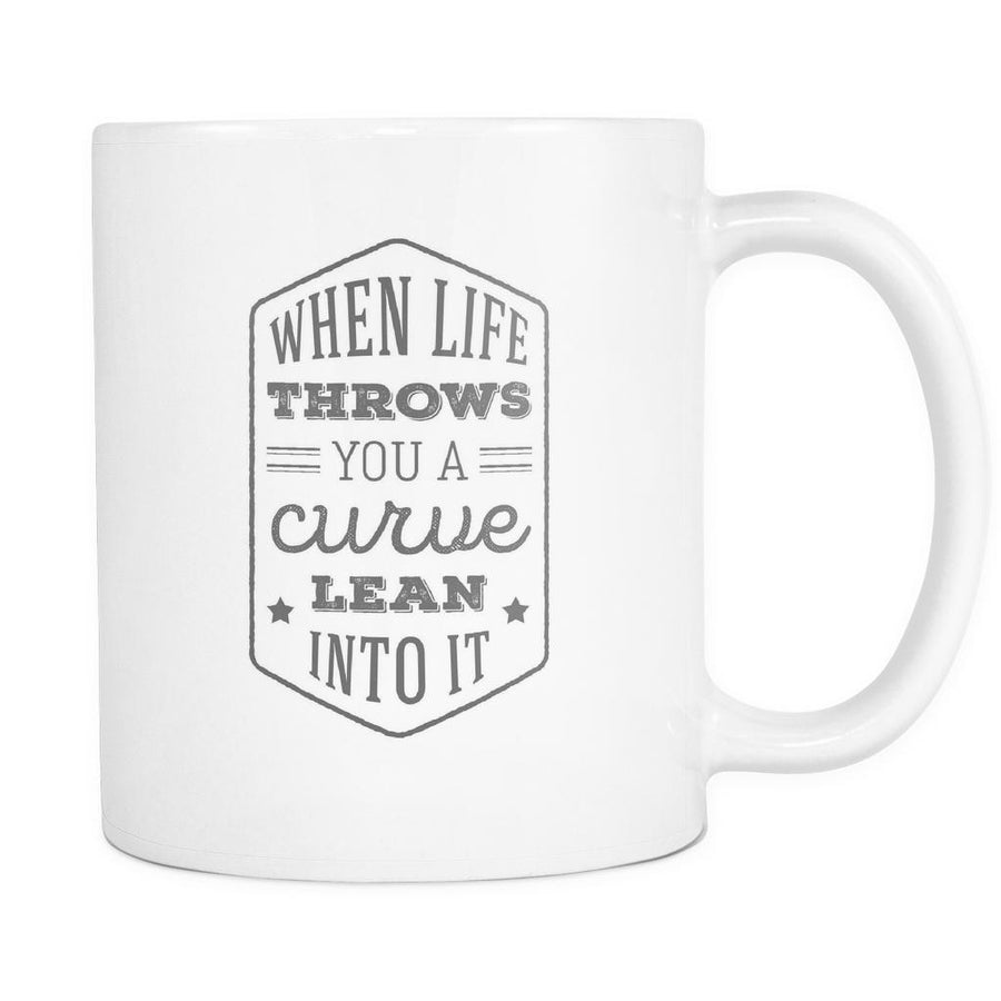 Motorcycle Coffee Mug - When life throws you a curve-Drinkware-Teelime | shirts-hoodies-mugs
