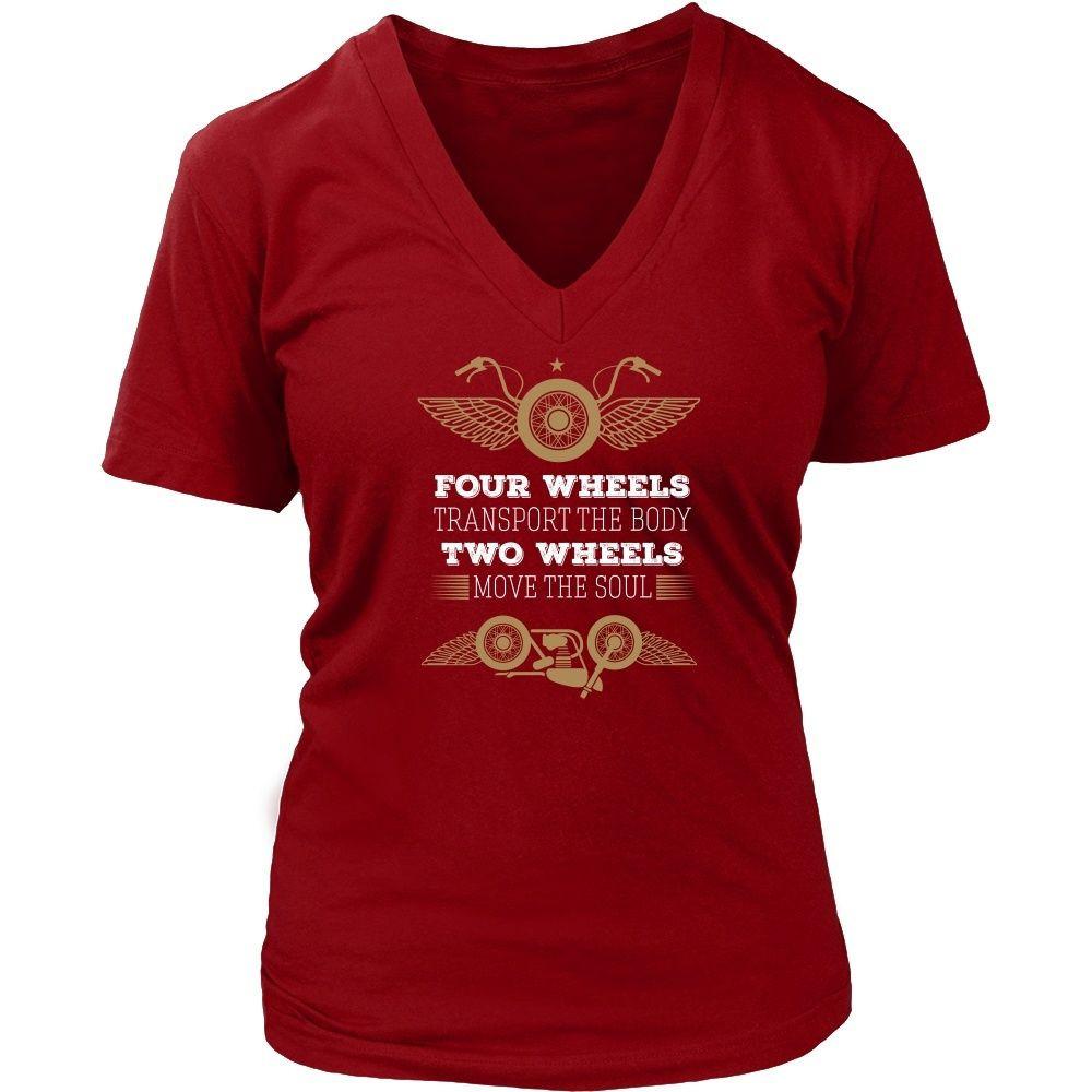 Motorcycle T Shirt - Four wheels transport the body Two wheels move the soul-T-shirt-Teelime | shirts-hoodies-mugs