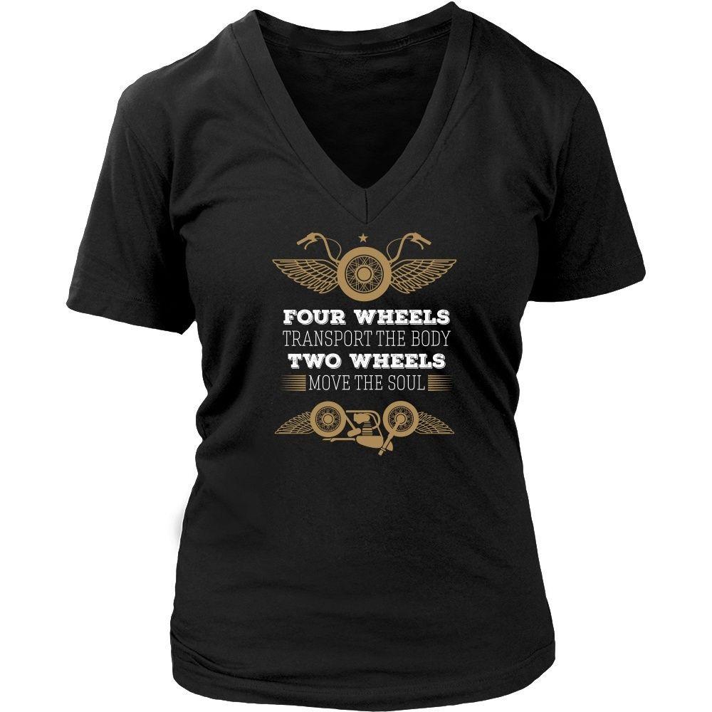 Motorcycle T Shirt - Four wheels transport the body Two wheels move the soul-T-shirt-Teelime | shirts-hoodies-mugs