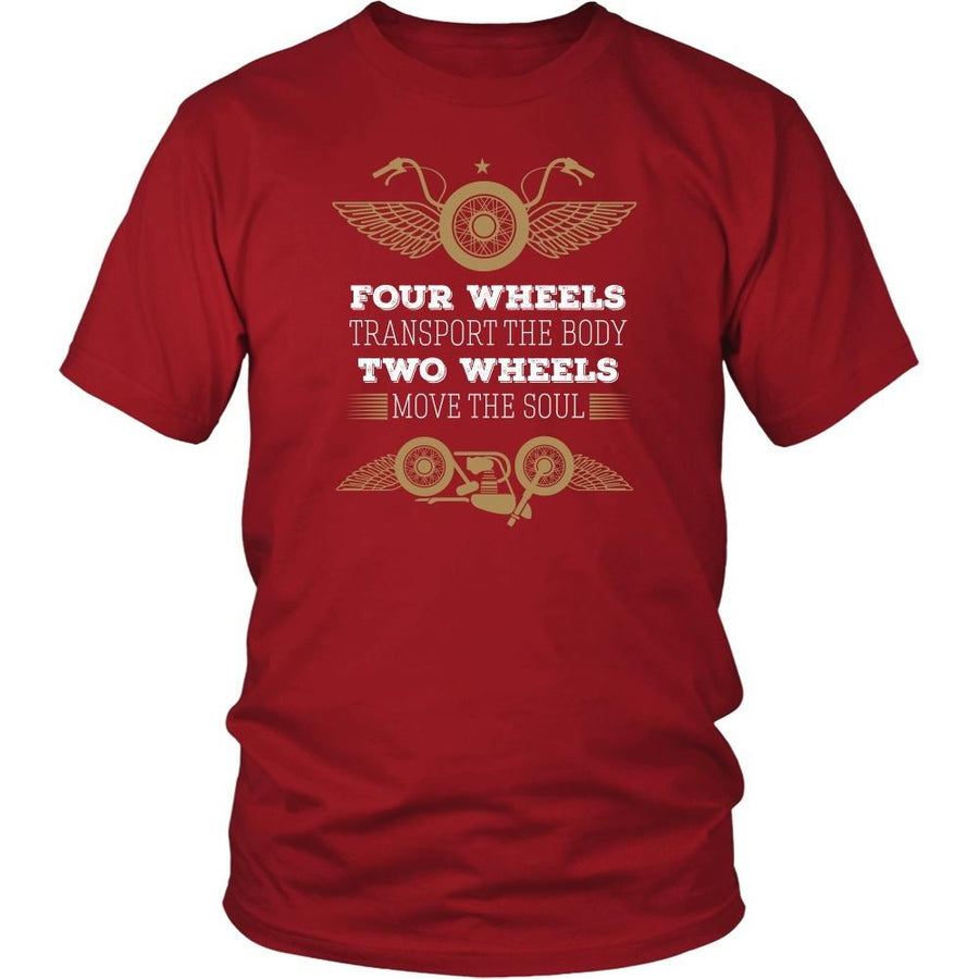 Motorcycle T Shirt - Four wheels transport the body Two wheels move the soul-T-shirt-Teelime | shirts-hoodies-mugs