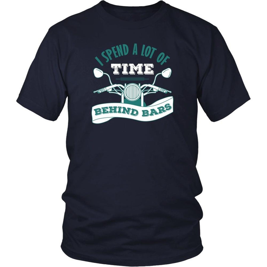 Motorcycle T Shirt - I spend a lot of time behind bars-T-shirt-Teelime | shirts-hoodies-mugs
