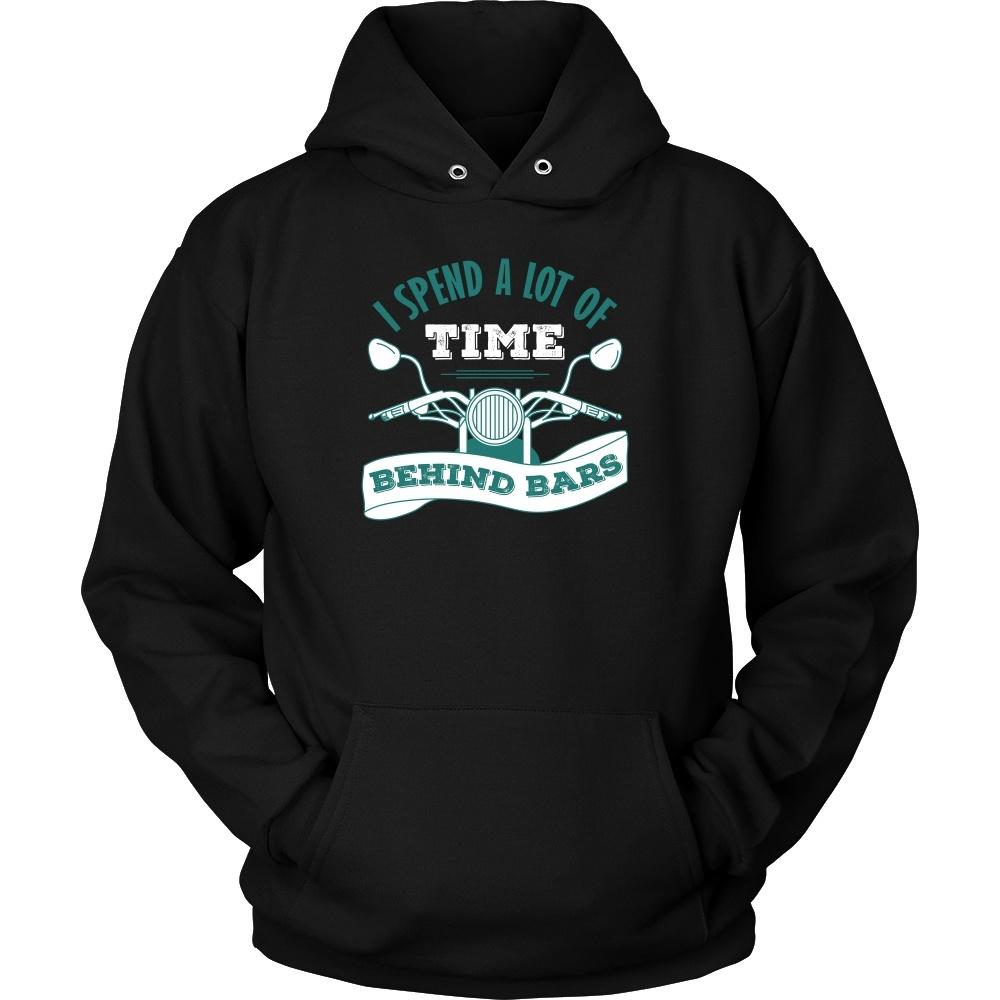 Motorcycle T Shirt - I spend a lot of time behind bars-T-shirt-Teelime | shirts-hoodies-mugs