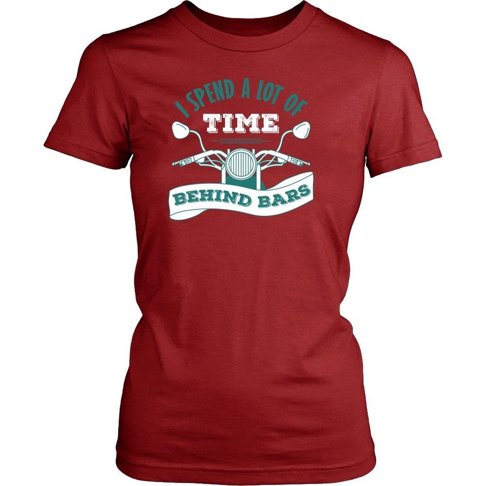 Motorcycle T Shirt - I spend a lot of time behind bars-T-shirt-Teelime | shirts-hoodies-mugs