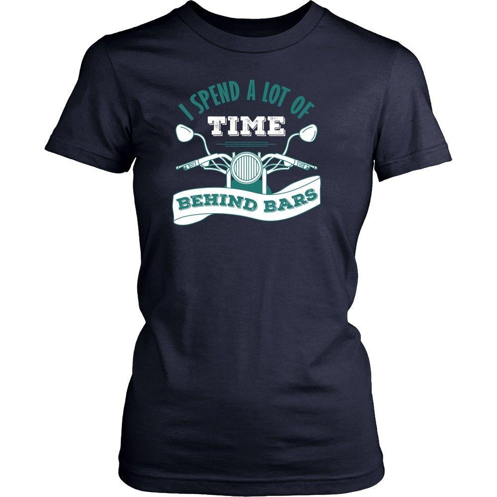 Motorcycle T Shirt - I spend a lot of time behind bars-T-shirt-Teelime | shirts-hoodies-mugs