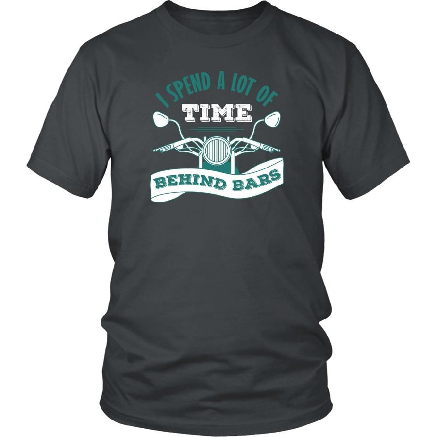Motorcycle T Shirt - I spend a lot of time behind bars-T-shirt-Teelime | shirts-hoodies-mugs