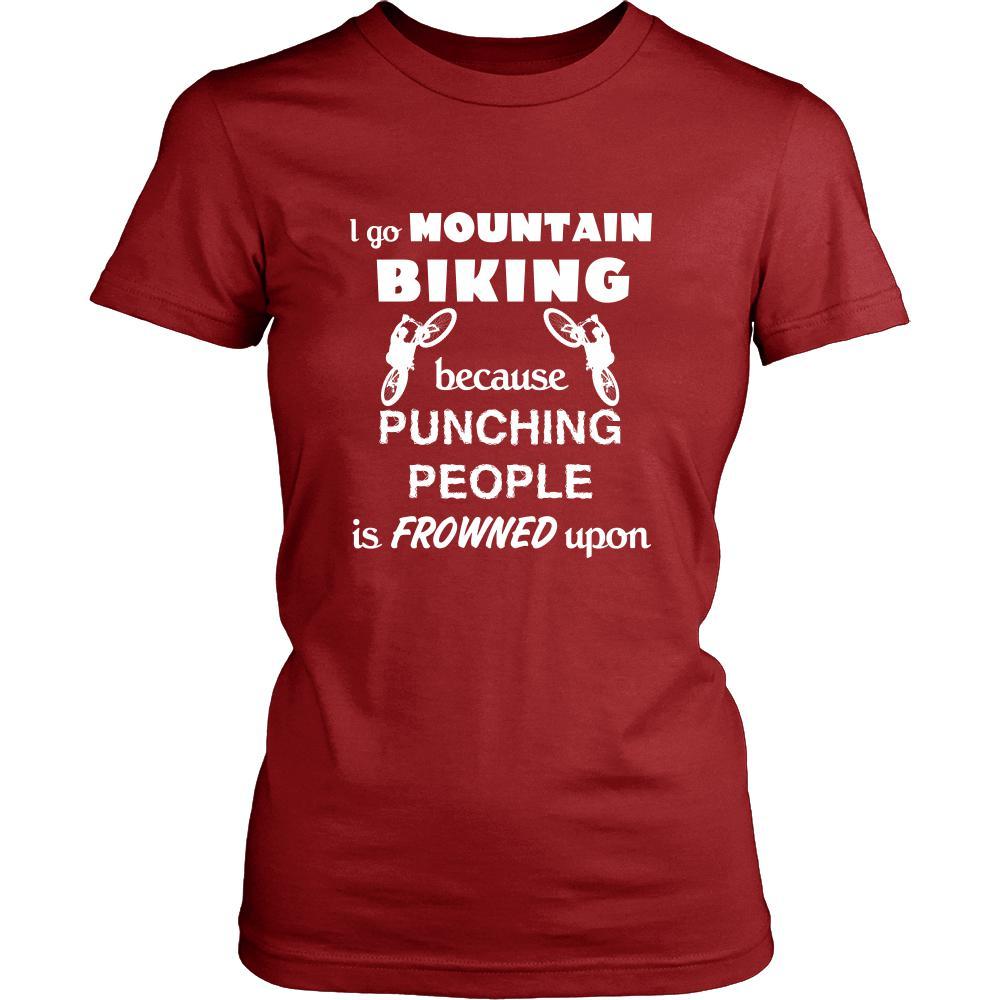 Mountain biking - I go Mountain biking because punching people is frowned upon - Biker Hobby Shirt-T-shirt-Teelime | shirts-hoodies-mugs