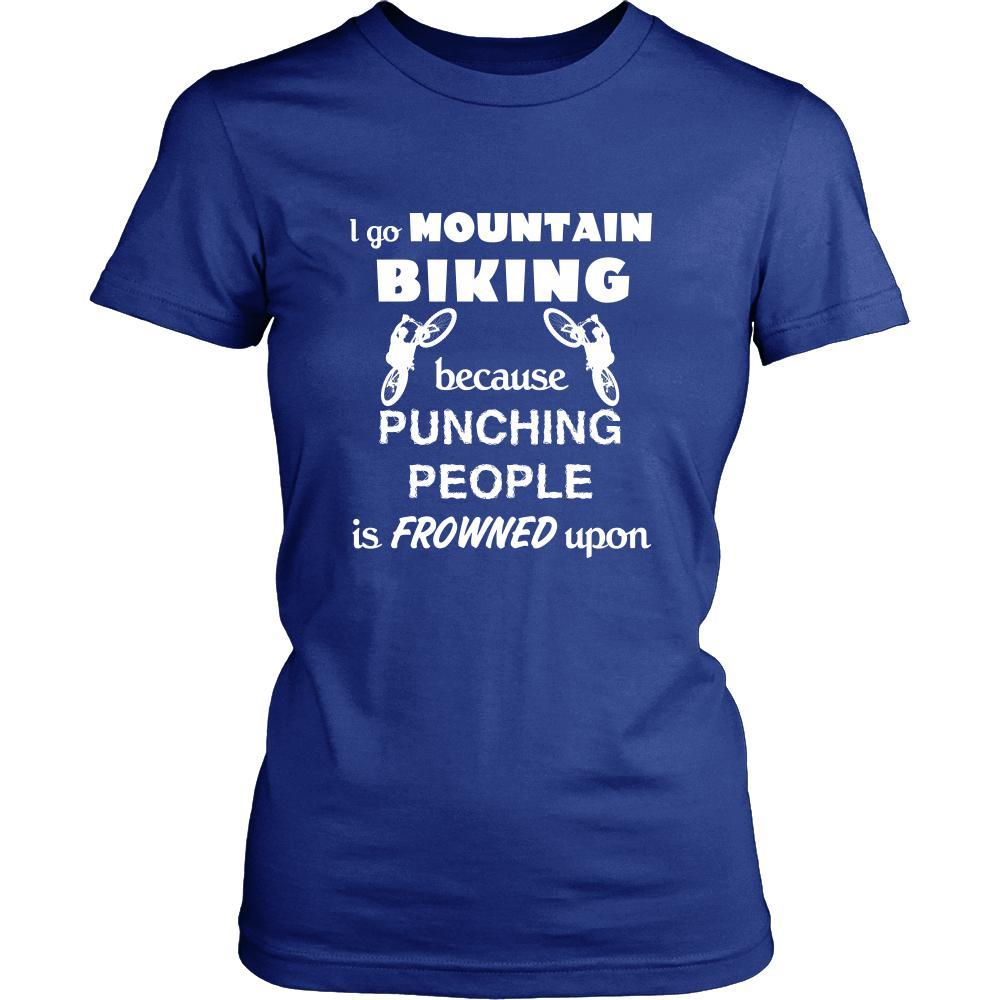 Mountain biking - I go Mountain biking because punching people is frowned upon - Biker Hobby Shirt-T-shirt-Teelime | shirts-hoodies-mugs
