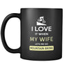 Mountain Biking - I love it when my wife lets me go Mountain Biking - 11oz Black Mug-Drinkware-Teelime | shirts-hoodies-mugs