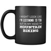 Mountain Biking I Might Look Like I'm Listening But In My Head I'm Mountain Biking 11oz Black Mug-Drinkware-Teelime | shirts-hoodies-mugs