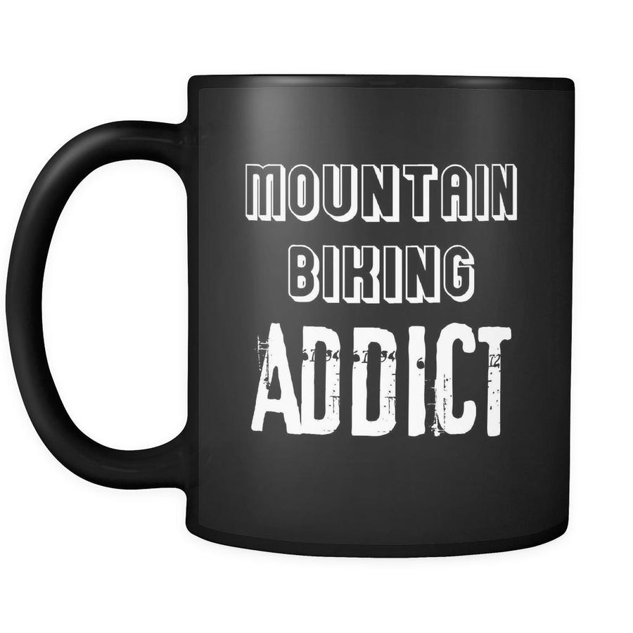 Mountain biking Mountain biking Addict 11oz Black Mug-Drinkware-Teelime | shirts-hoodies-mugs