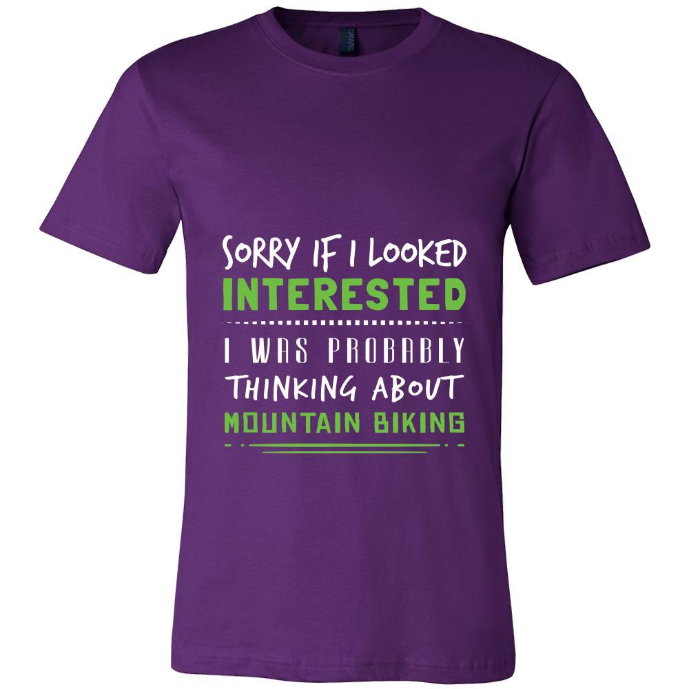 Mountain Biking Shirt - Sorry If I Looked Interested, I think about Mountain Biking - Hobby Gift-T-shirt-Teelime | shirts-hoodies-mugs