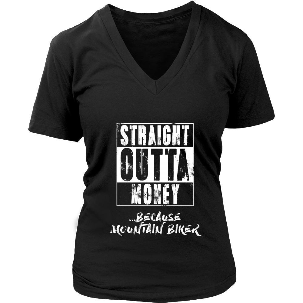 Mountain biking Shirt - Straight outta money ...because Mountain biking- Hobby Gift-T-shirt-Teelime | shirts-hoodies-mugs