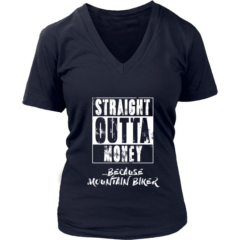Mountain biking Shirt - Straight outta money ...because Mountain biking- Hobby Gift-T-shirt-Teelime | shirts-hoodies-mugs