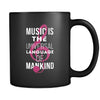Music mug Music is the universal language of mankind mug - coffee cup gift for frineds(11oz) Black-Drinkware-Teelime | shirts-hoodies-mugs
