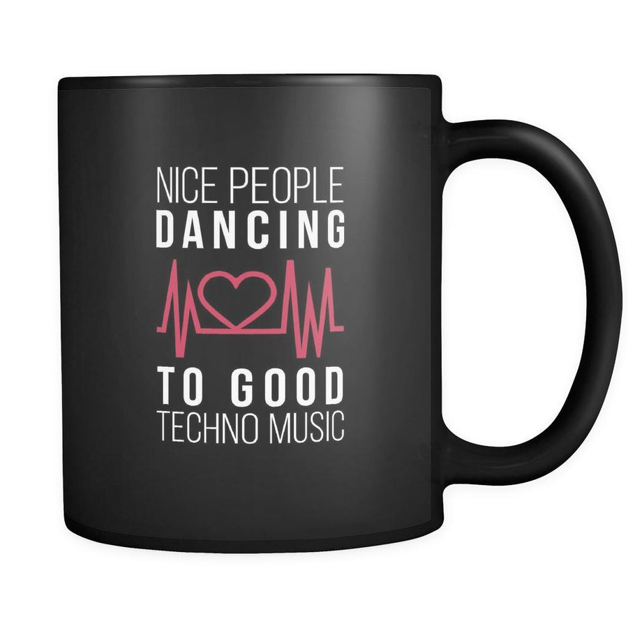 Music Nice people dancing to good Techno music 11oz Black Mug-Drinkware-Teelime | shirts-hoodies-mugs