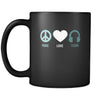 Music Peace Love Techno 11oz Black Mug-Drinkware-Teelime | shirts-hoodies-mugs