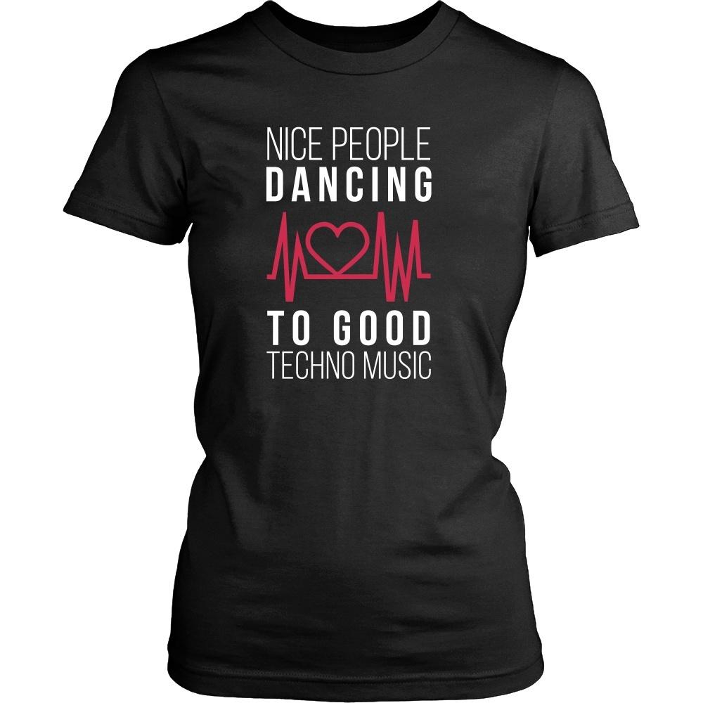 Music T Shirt - Nice people dancing to good Techno-T-shirt-Teelime | shirts-hoodies-mugs