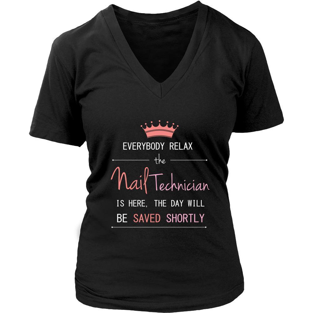 Nail Technician Shirt - Everyone relax the nail technician is here, the day will be save shortly - Profession Gift-T-shirt-Teelime | shirts-hoodies-mugs