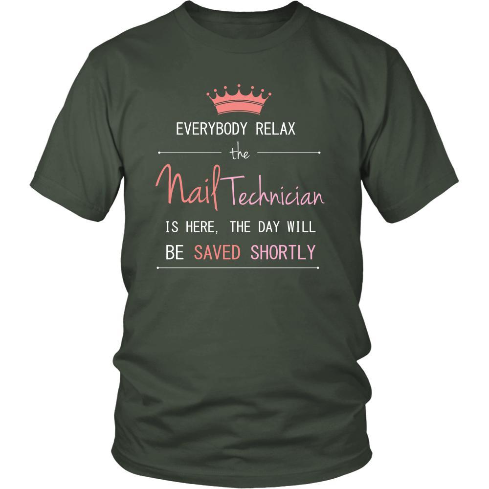 Nail Technician Shirt - Everyone relax the nail technician is here, the day will be save shortly - Profession Gift-T-shirt-Teelime | shirts-hoodies-mugs