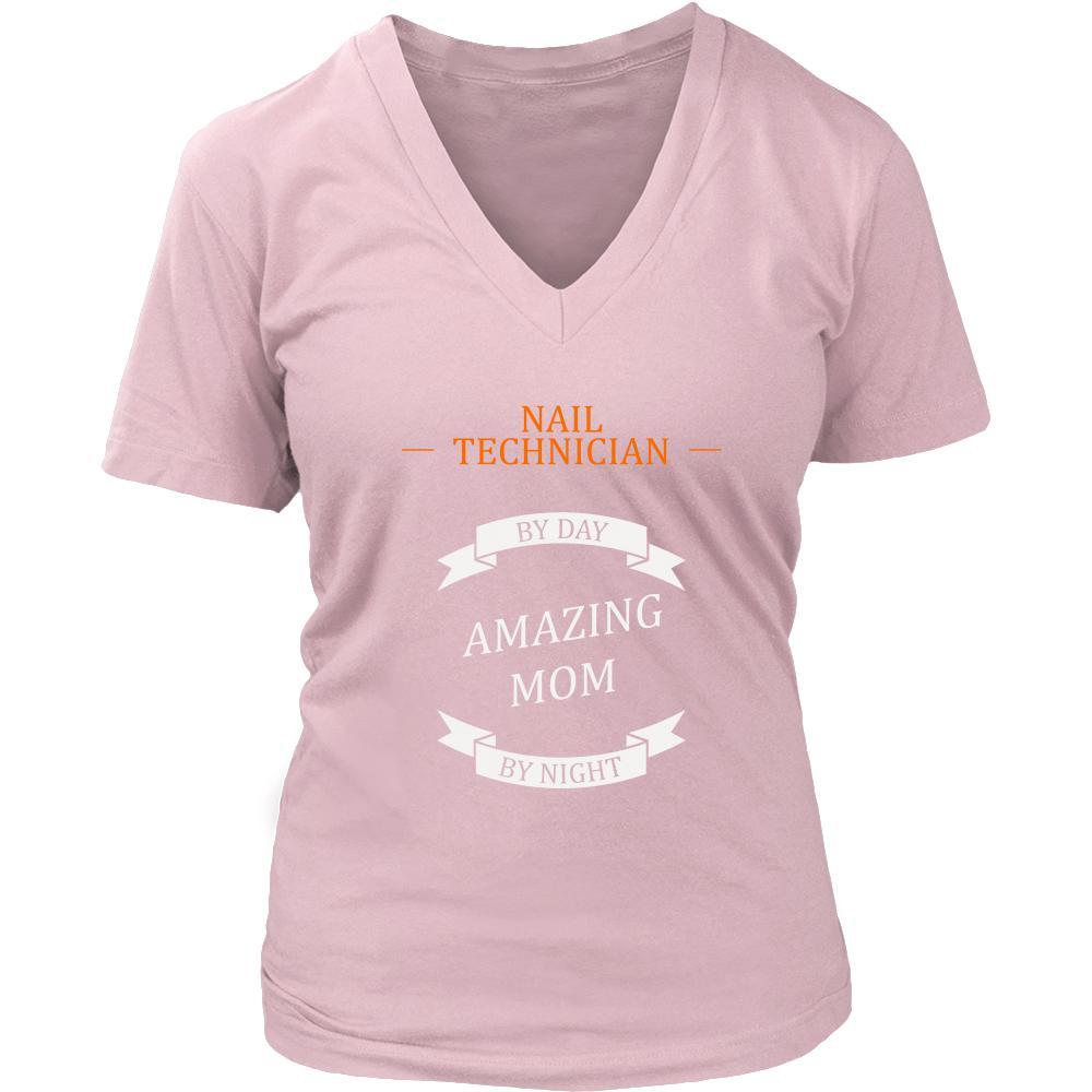 Nail Technician women t-shirt - Nail technician by day, amazing Mom by night - cute oroginally designed t-shirt-T-shirt-Teelime | shirts-hoodies-mugs