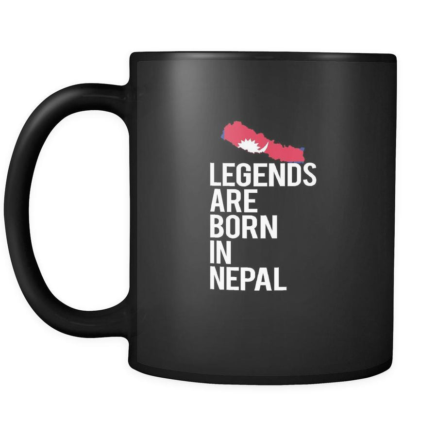 Nepal Legends are born in Nepal 11oz Black Mug-Drinkware-Teelime | shirts-hoodies-mugs
