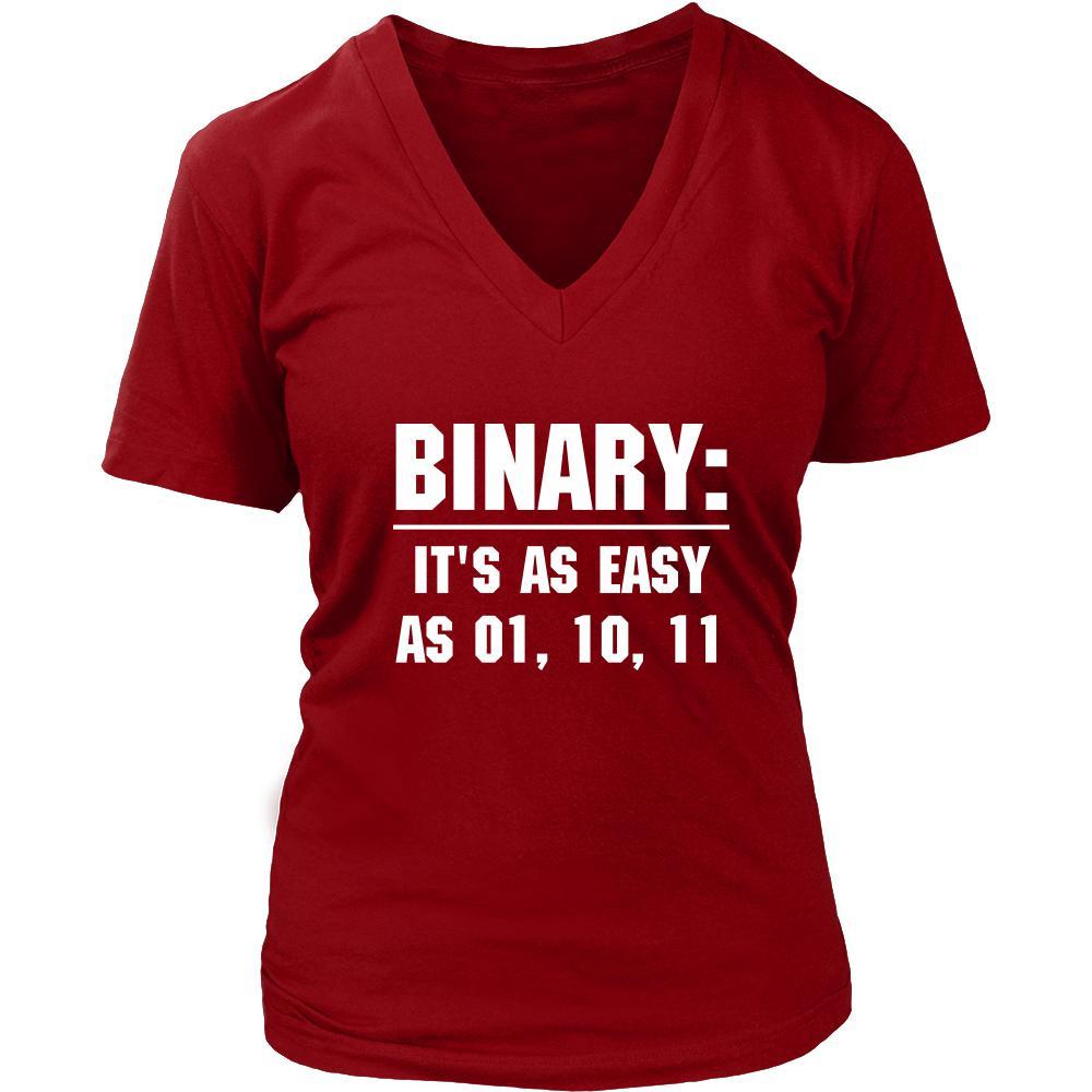 Nerd - Binary: It's as easy as 01, 10, 11 - Nerd Funny Shirt-T-shirt-Teelime | shirts-hoodies-mugs