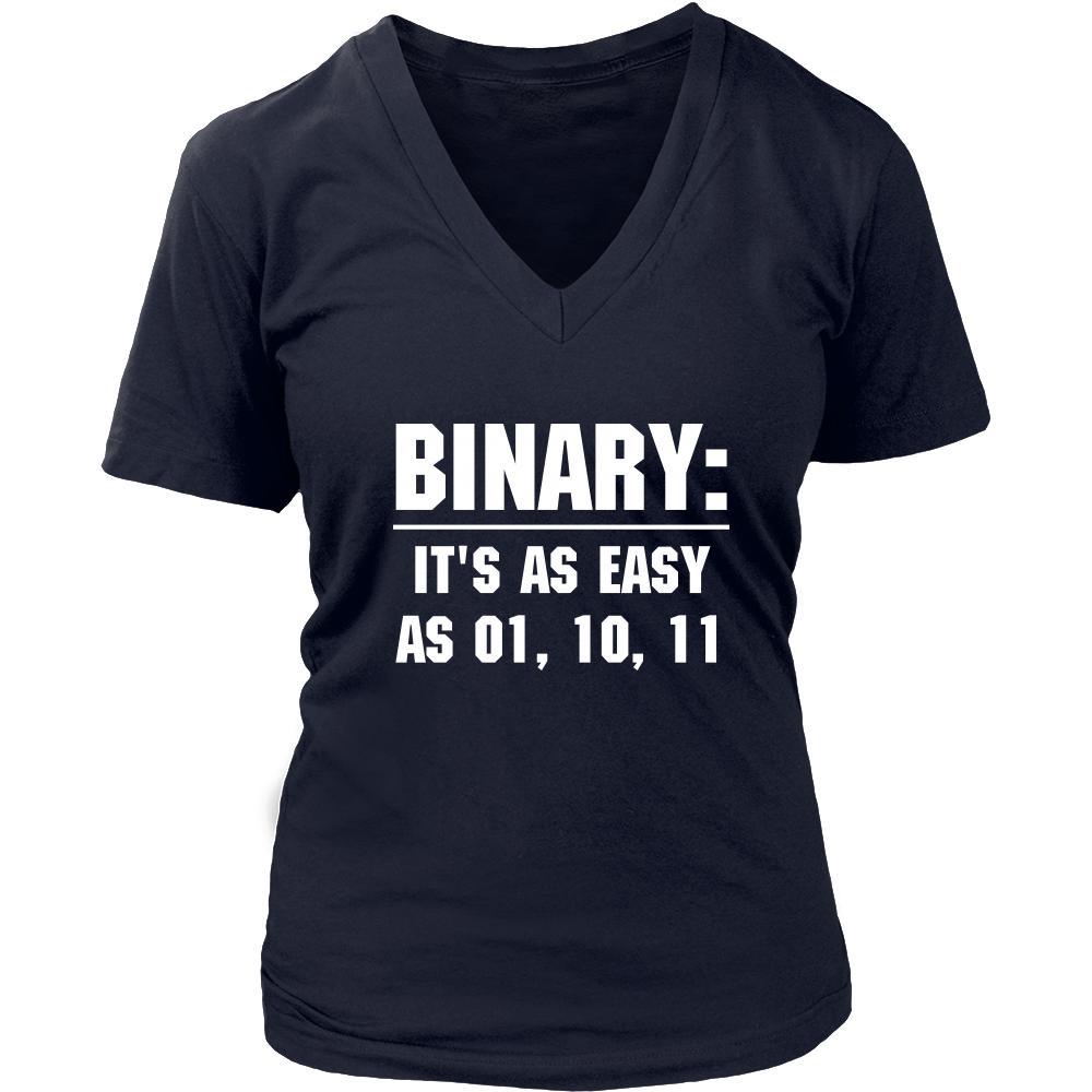 Nerd - Binary: It's as easy as 01, 10, 11 - Nerd Funny Shirt-T-shirt-Teelime | shirts-hoodies-mugs