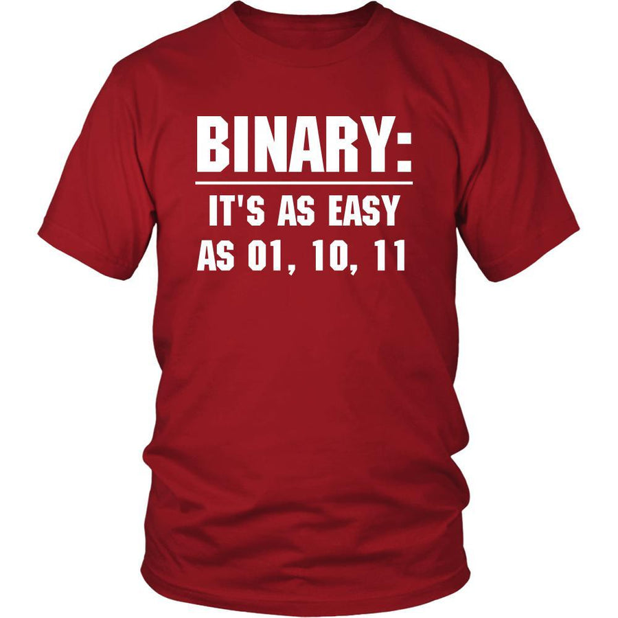 Nerd - Binary: It's as easy as 01, 10, 11 - Nerd Funny Shirt-T-shirt-Teelime | shirts-hoodies-mugs