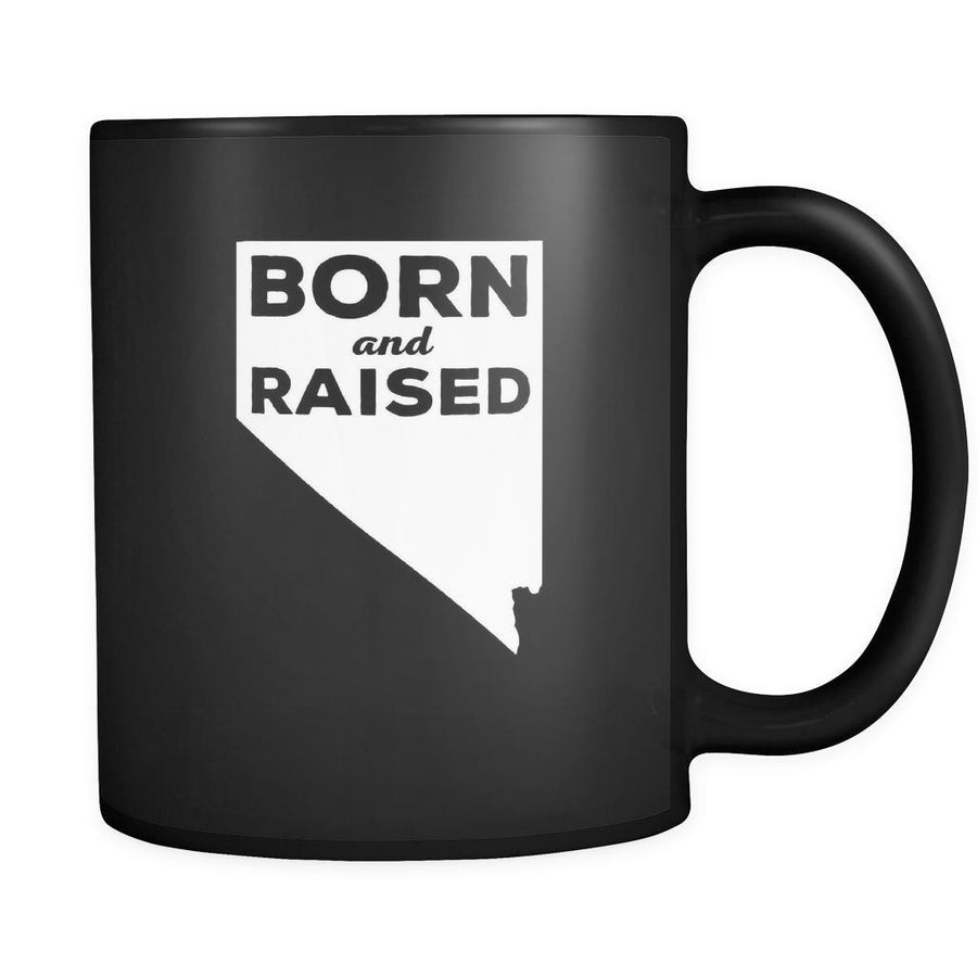 Nevada Born and raised Nevada 11oz Black Mug-Drinkware-Teelime | shirts-hoodies-mugs