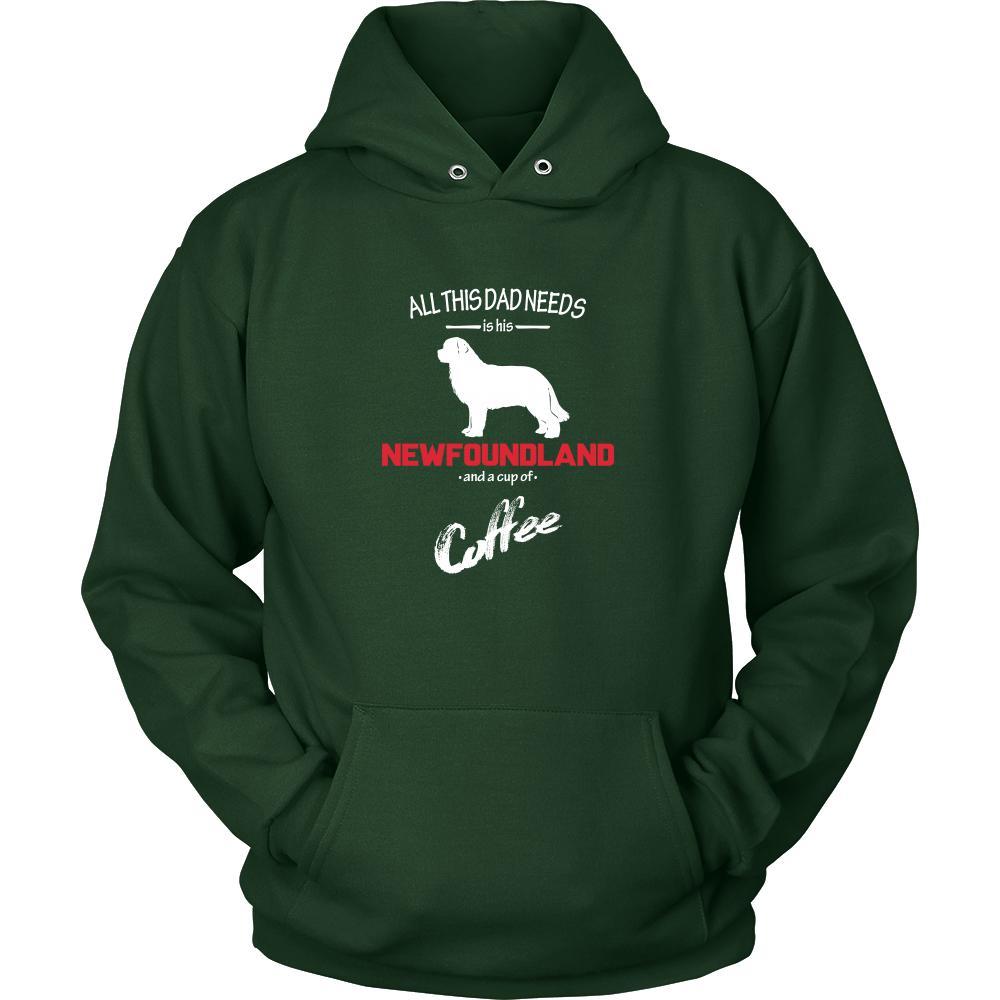 Newfoundland Dog Lover Shirt - All this Dad needs is his Newfoundland and a cup of coffee Father Gift-T-shirt-Teelime | shirts-hoodies-mugs
