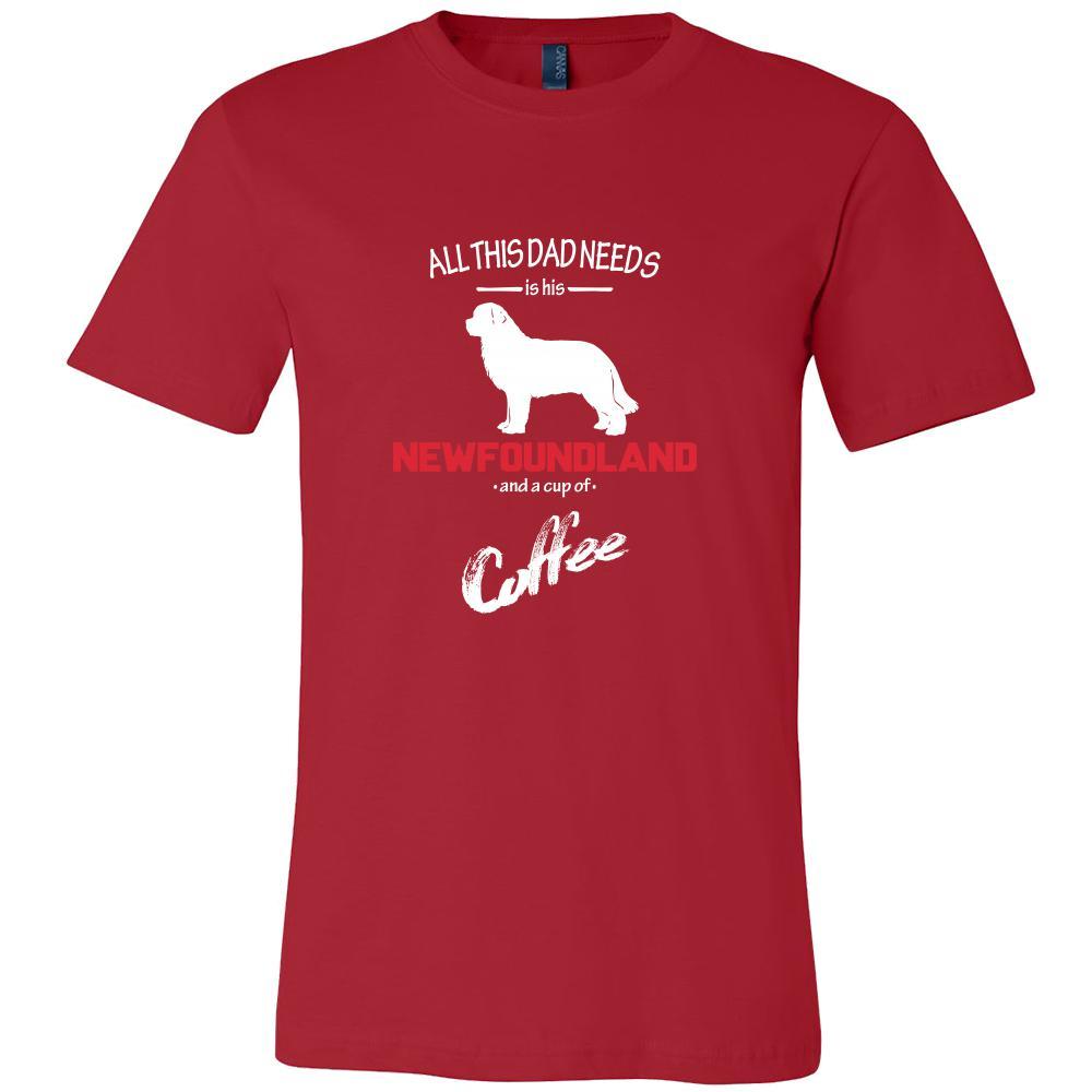 Newfoundland Dog Lover Shirt - All this Dad needs is his Newfoundland and a cup of coffee Father Gift-T-shirt-Teelime | shirts-hoodies-mugs