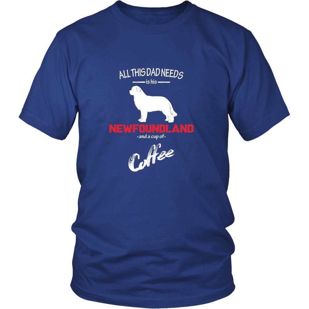 Newfoundland Dog Lover Shirt - All this Dad needs is his Newfoundland and a cup of coffee Father Gift-T-shirt-Teelime | shirts-hoodies-mugs