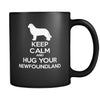 Newfoundland Keep Calm and Hug Your Newfoundland 11oz Black Mug-Drinkware-Teelime | shirts-hoodies-mugs