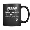 Newfoundland Life Is Just Better When I'm With My Newfoundland 11oz Black Mug-Drinkware-Teelime | shirts-hoodies-mugs