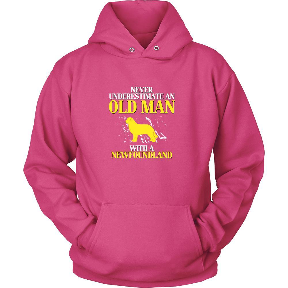 Newfoundland Shirt - Never underestimate an old man with a Newfoundland Grandfather Dog Gift-T-shirt-Teelime | shirts-hoodies-mugs