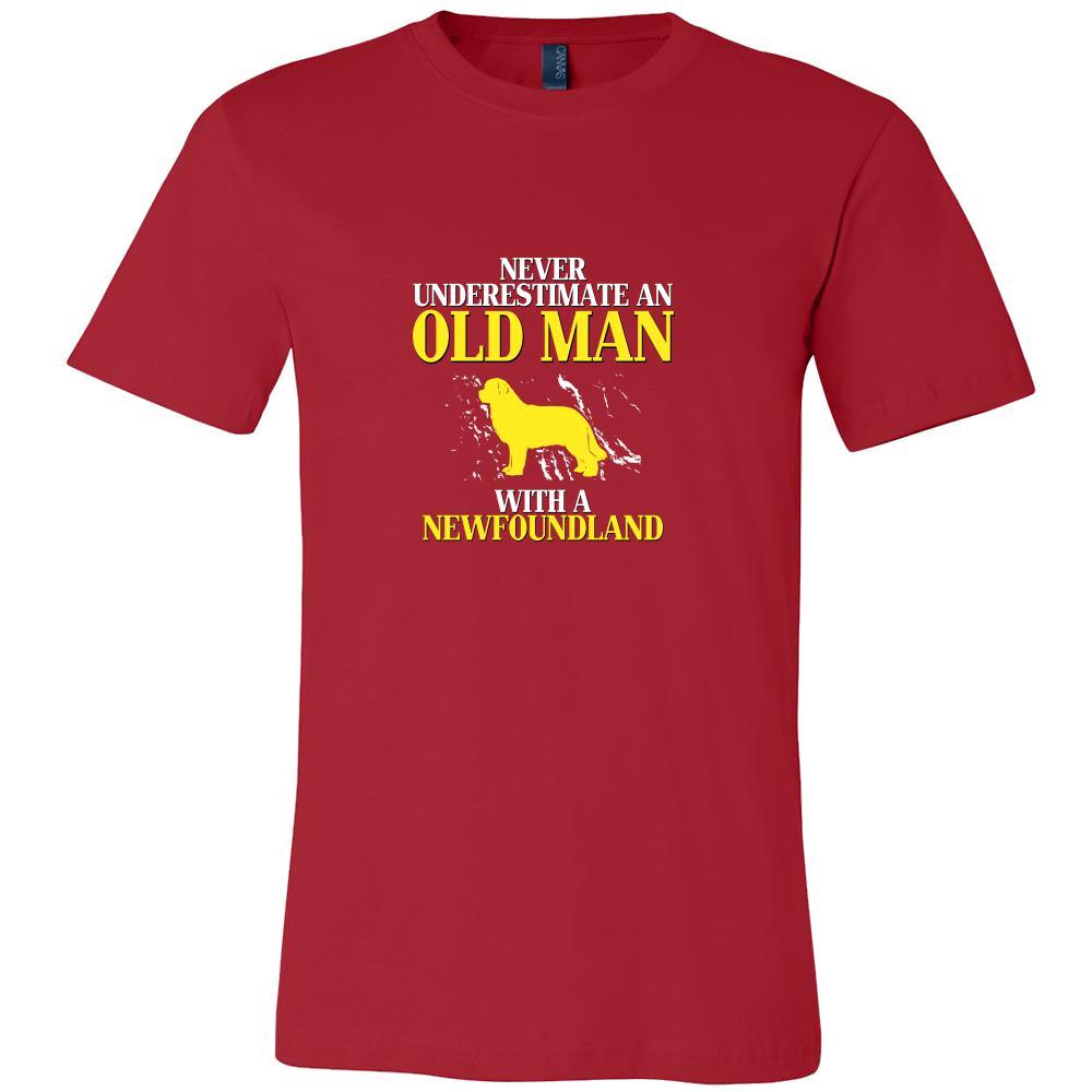 Newfoundland Shirt - Never underestimate an old man with a Newfoundland Grandfather Dog Gift-T-shirt-Teelime | shirts-hoodies-mugs