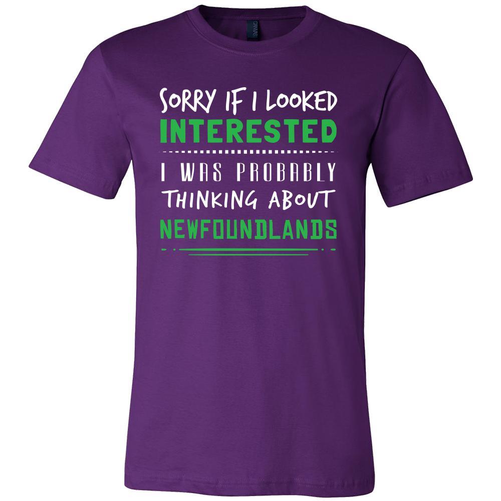 Newfoundlands Shirt - Sorry If I Looked Interested, I think about Newfoundlands - Dog Lover Gift-T-shirt-Teelime | shirts-hoodies-mugs