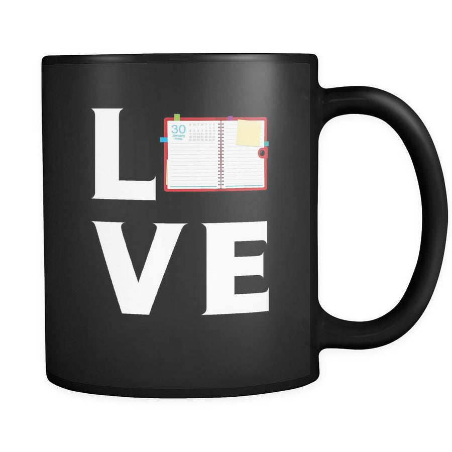 Notebook - LOVE Notebook - 11oz Black Mug-Drinkware-Teelime | shirts-hoodies-mugs