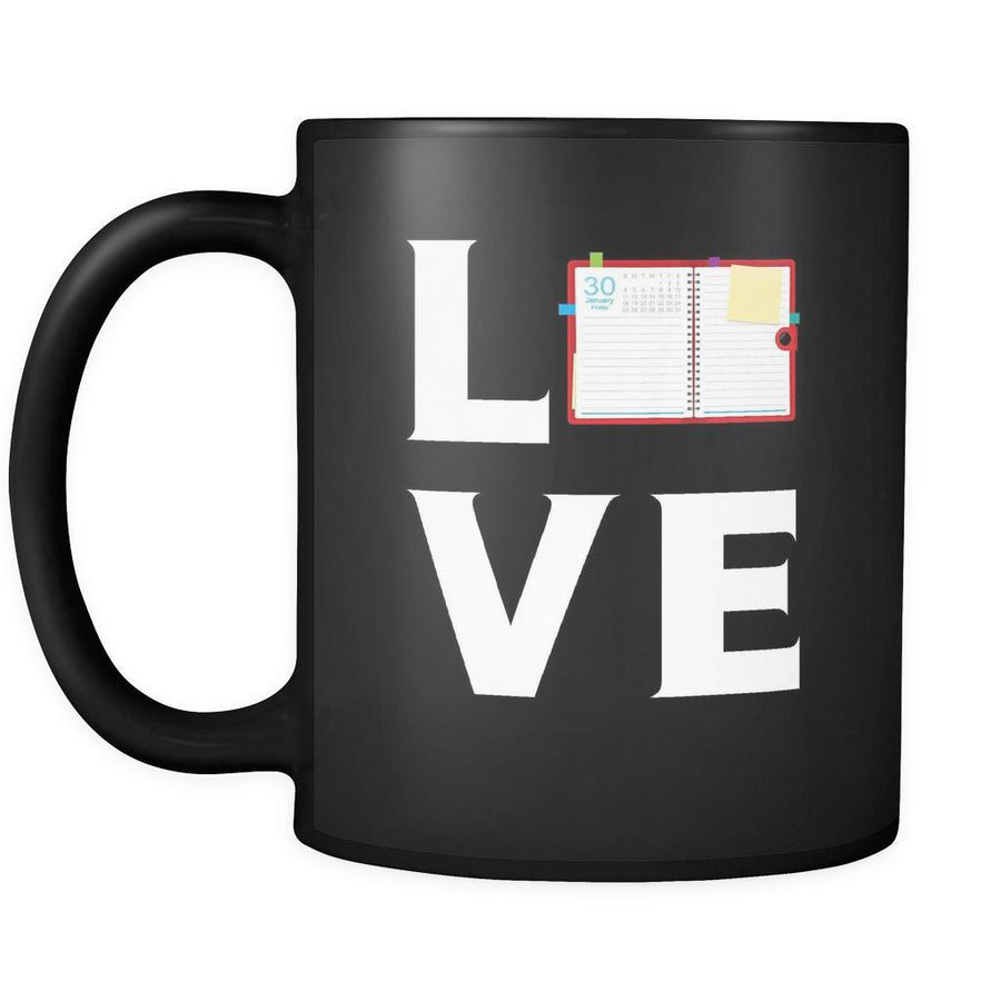 Notebook - LOVE Notebook - 11oz Black Mug-Drinkware-Teelime | shirts-hoodies-mugs