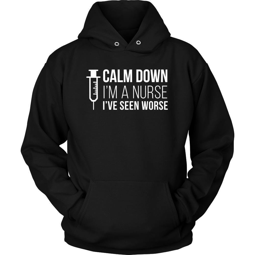 Nurse T Shirt - Calm down I'm a Nurse I've seen worse-T-shirt-Teelime | shirts-hoodies-mugs