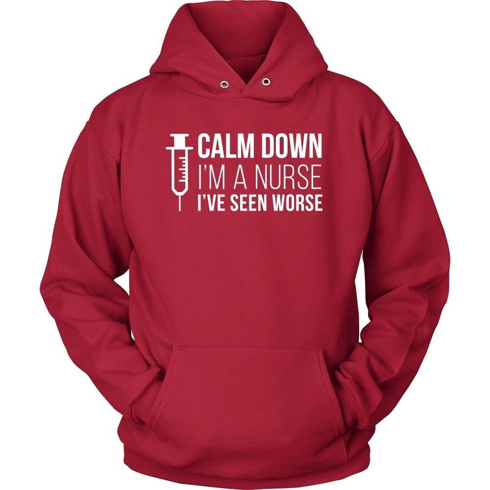 Nurse T Shirt - Calm down I'm a Nurse I've seen worse-T-shirt-Teelime | shirts-hoodies-mugs
