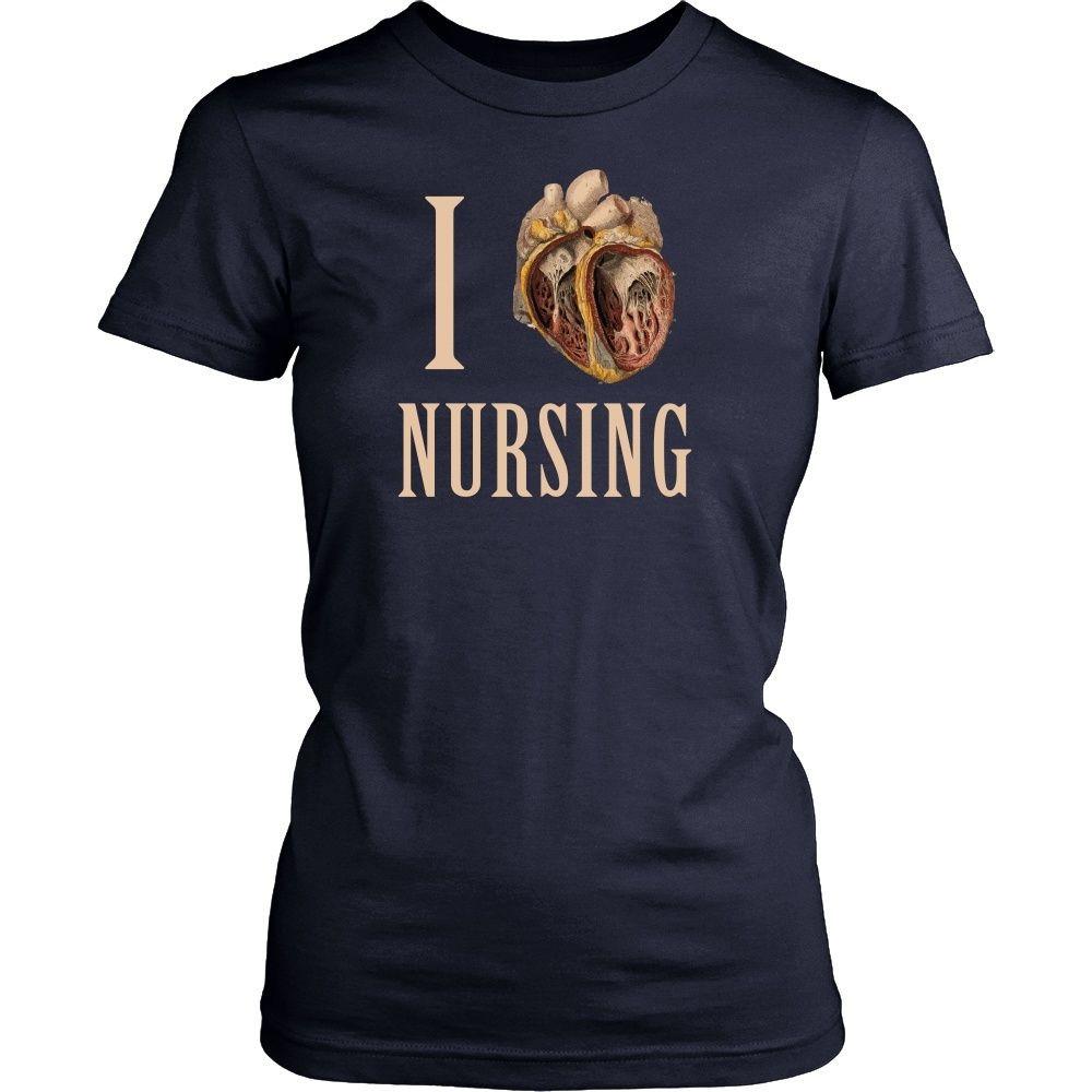 Nurse T Shirt - I heart Nursing-T-shirt-Teelime | shirts-hoodies-mugs