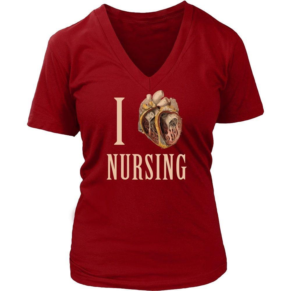 Nurse T Shirt - I heart Nursing-T-shirt-Teelime | shirts-hoodies-mugs