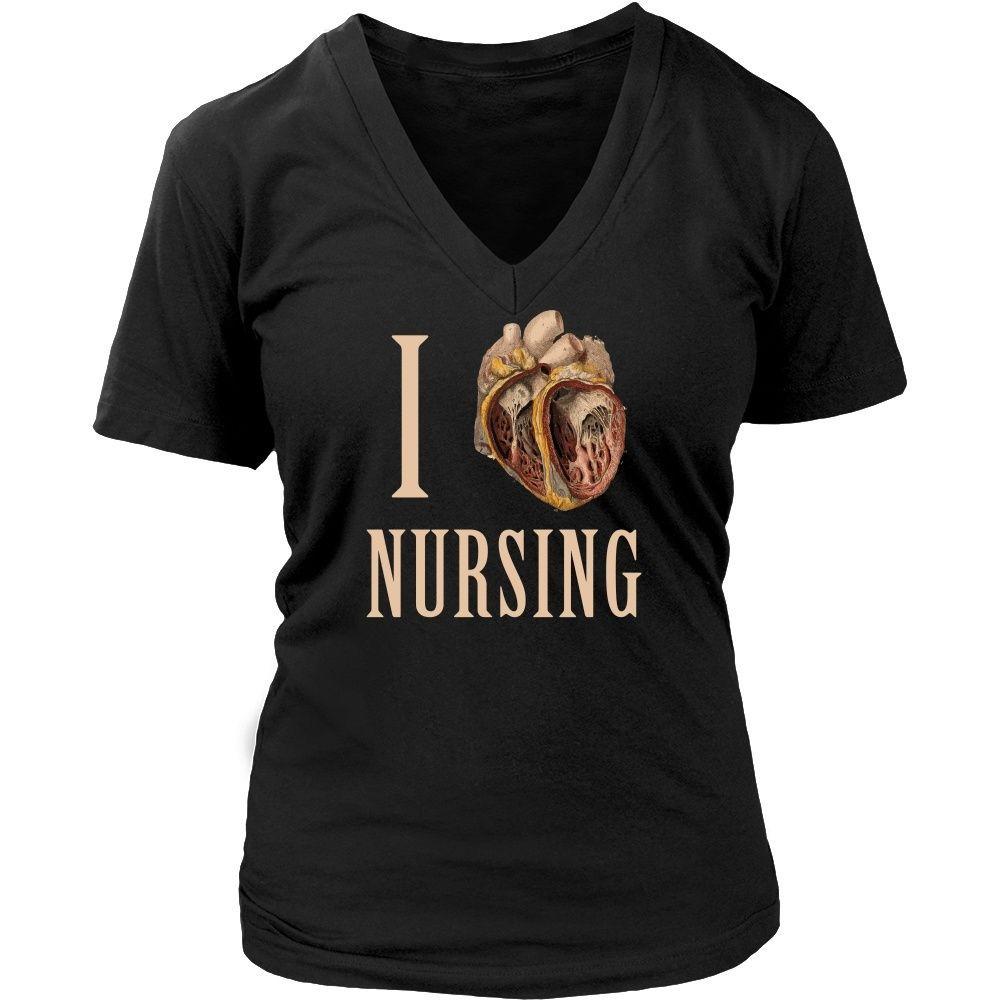 Nurse T Shirt - I heart Nursing-T-shirt-Teelime | shirts-hoodies-mugs