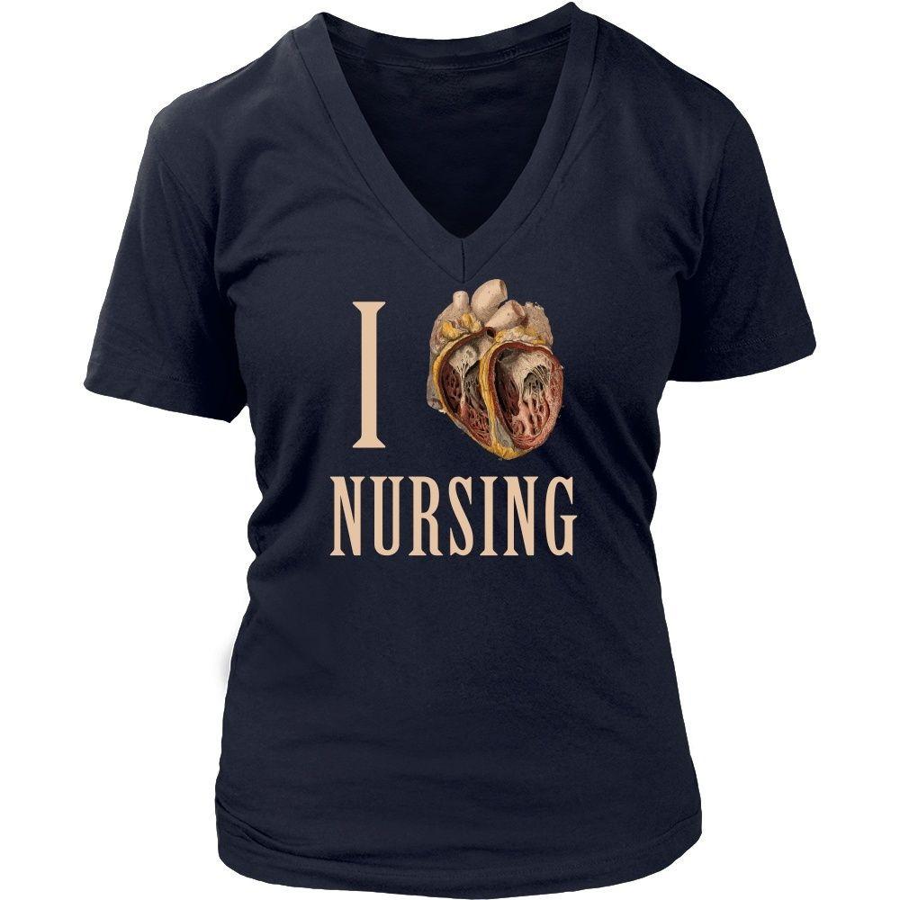Nurse T Shirt - I heart Nursing-T-shirt-Teelime | shirts-hoodies-mugs