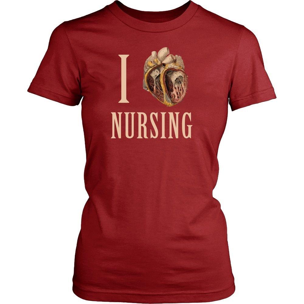 Nurse T Shirt - I heart Nursing-T-shirt-Teelime | shirts-hoodies-mugs